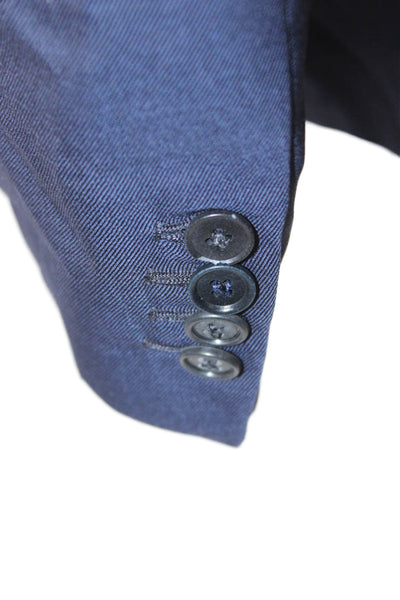 Barneys New York Men Blazer Blue Wool Button Size 56