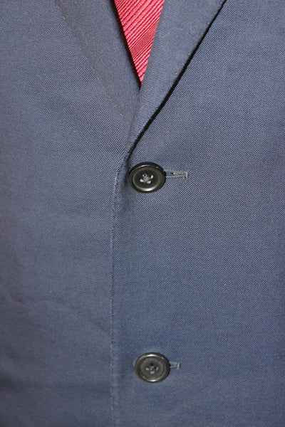 Barneys New York Men Blazer Blue Wool Button Size 56