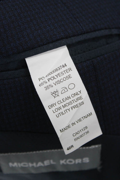 Michael Kors Mens Blazer Blue Check Button Size 40