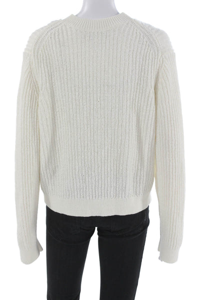 Banana Republic Womens White V-Neck Cotton Cardigan Longsleeve Size XL