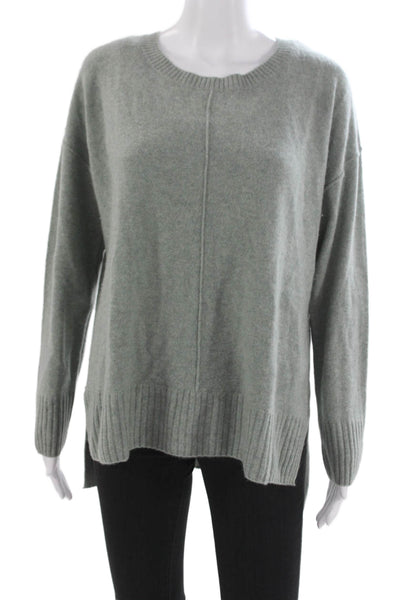 Rachel Zoe Womens Pullover Cashmere Gray Crew Neck Long Sleeve Sweater Size L