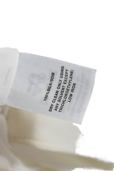 Lafayette 148 Womens Tunic Blouse Silk Ivory V-Neck Sleeveless Zip Size L