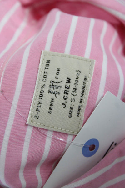 J Crew Women Basic Striped Cotton Collared Button-Up Long Sleeve Pink Size S