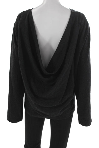 Zara Women Basic Gray Long Sleeve Crew Neck T-Shirt Size L