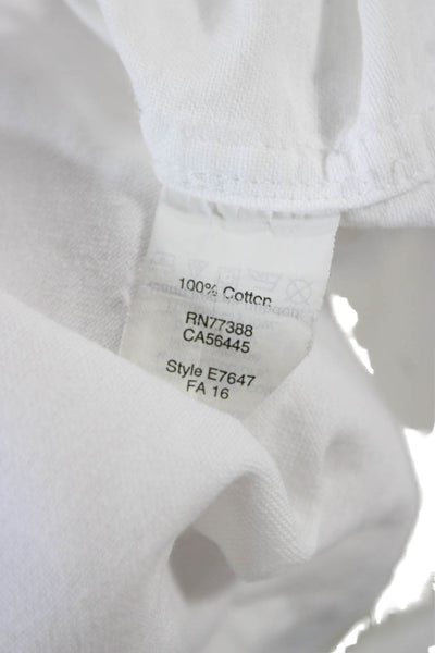 J Crew Mens Button Up Shirt White Long Sleeve Collared Cotton Size L