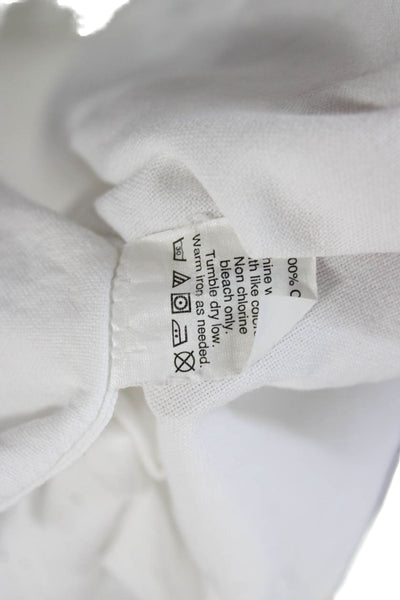 J Crew Mens Button Up Shirt White Long Sleeve Collared Cotton Size L