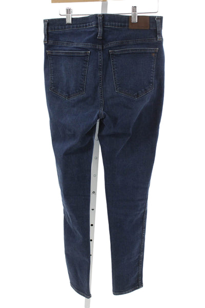 Madewell Women Skinny Jeans High Waist Blue Button Cotton Blend Size 29