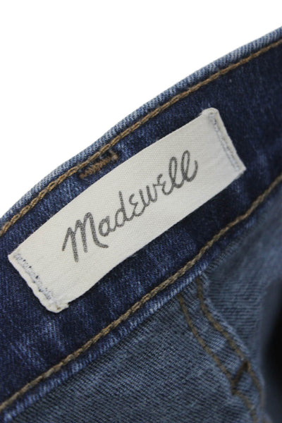 Madewell Women Skinny Jeans High Waist Blue Button Cotton Blend Size 29