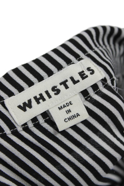 Whistles Womens Shirt Dress Black Striped 3/4 Sleeve Collared Size 6