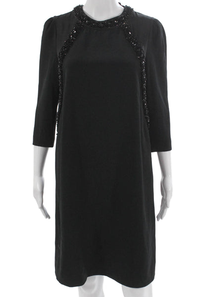 Marc By Marc Jacobs Women Black Shift Dress 3/4 Sleeve Size 6