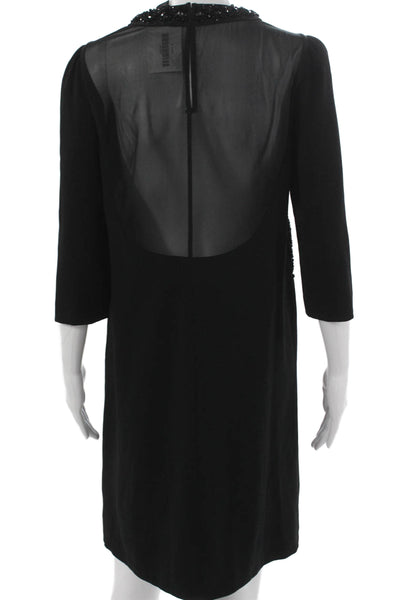Marc By Marc Jacobs Women Black Shift Dress 3/4 Sleeve Size 6