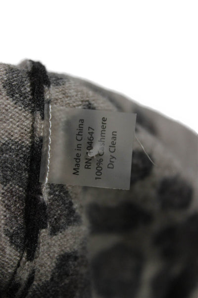Kinross Cashmere Women Full Zip Animal Print Sweater Long Sleeve Size XS