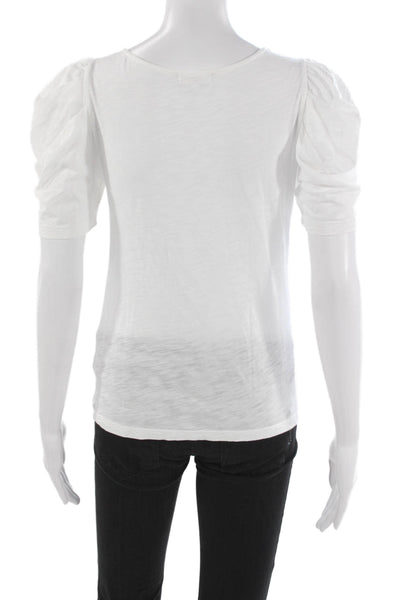 Goldie Womens Basic White V-Neck Short Sleeve Pima Cotton T-Shirt Size S