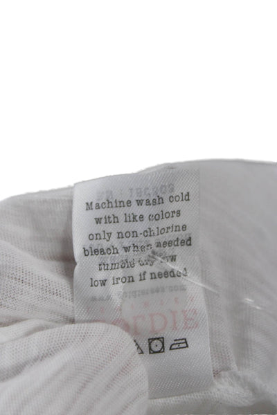 Goldie Womens Basic White V-Neck Short Sleeve Pima Cotton T-Shirt Size S