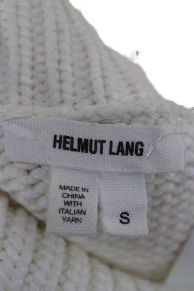 Helmut Lang Women Viscose Turtleneck Sleeveless Vest White Size S