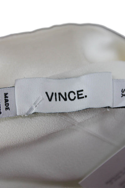Vince Womens V-Neck Sleeveless Basic Blouse Ivory Size S