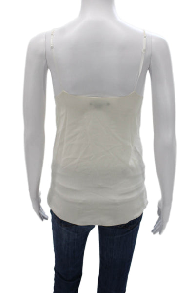 Vince Women Leather Ivory Camisole Scoop Neck Sleeveless Size S