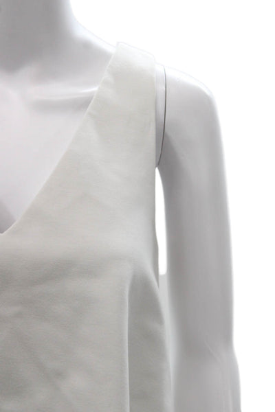 N/Nicholas Women Cropped Rayon V-Neck Sleeveless Tank White Pullover Size 2