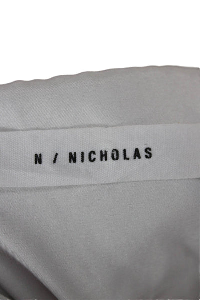 N/Nicholas Women Cropped Rayon V-Neck Sleeveless Tank White Pullover Size 2