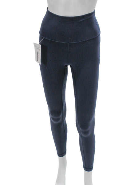 Lululemon Womens Blue Ankle Leggings Polyester Blend Pull On Size 2