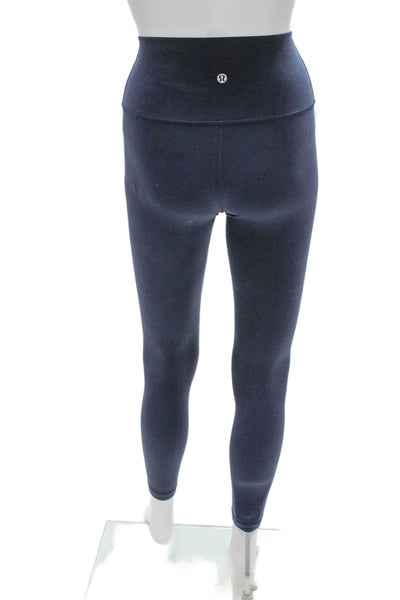 Lululemon Womens Blue Ankle Leggings Polyester Blend Pull On Size 2