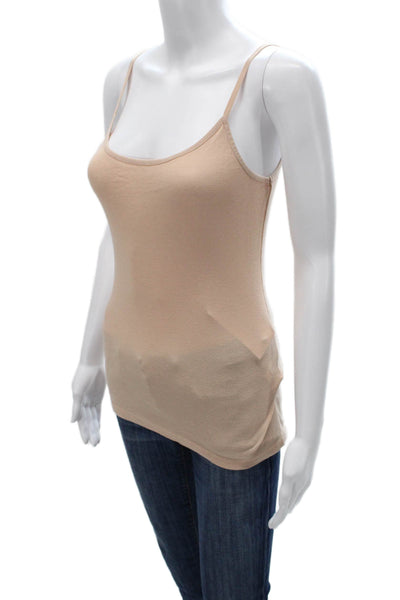 Joie Womens Beige Scoop Neck Camisole Sleeveless Cotton Blend Size M