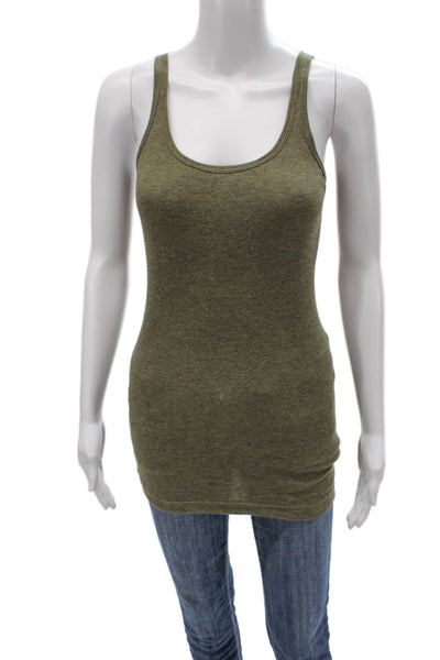 Vince Mens Tank Top Scoop Neck Sleeveless Beige 100% Polyamide Size M