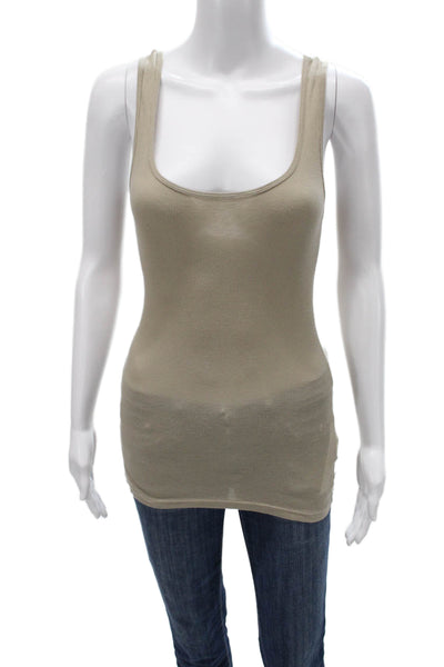 Standard James Perse Women Beige Cotton Basic Tank Size 3