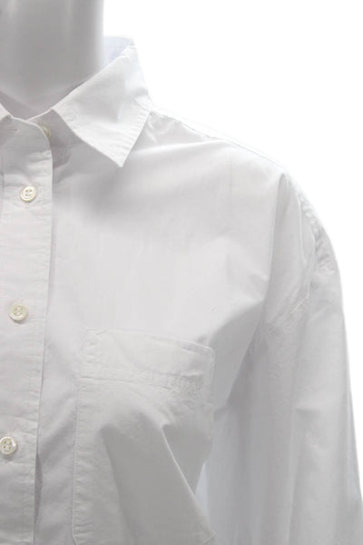 Banana Republic Women Button Up Collared Cotton Long Sleeve White Size M