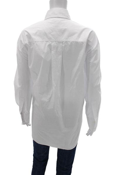 Banana Republic Women Button Up Collared Cotton Long Sleeve White Size M