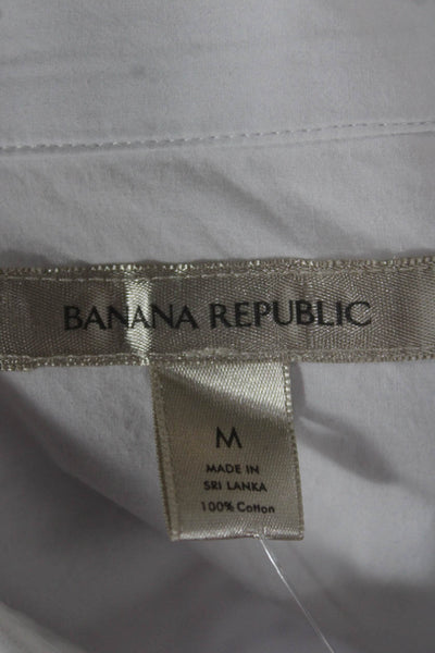 Banana Republic Women Button Up Collared Cotton Long Sleeve White Size M