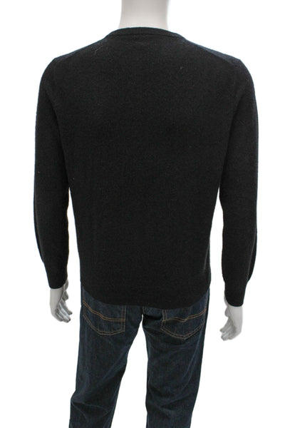 J Crew Mens Gray Cashmere V Neck Pullover Long Sleeve Size M