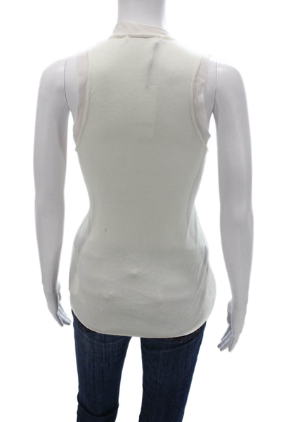 Pharaoh Womens Basic Silk Striped Scoop Neck Tank White Size 1