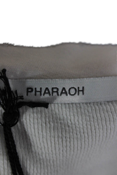 Pharaoh Womens Basic Silk Striped Scoop Neck Tank White Size 1