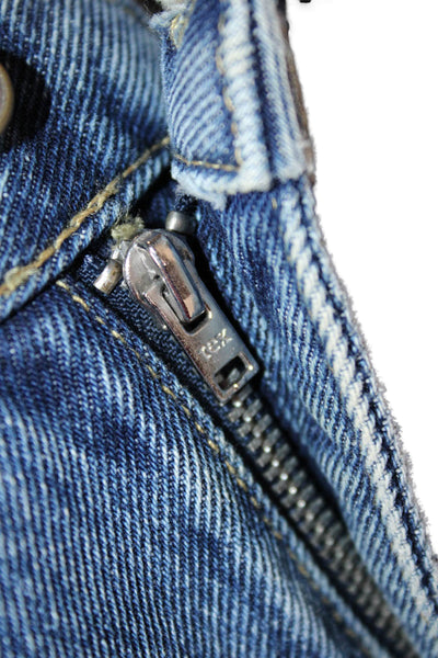 Zara Trafaluc Womens Tapered Jeans Blue Cotton Button Low Rise Size 4