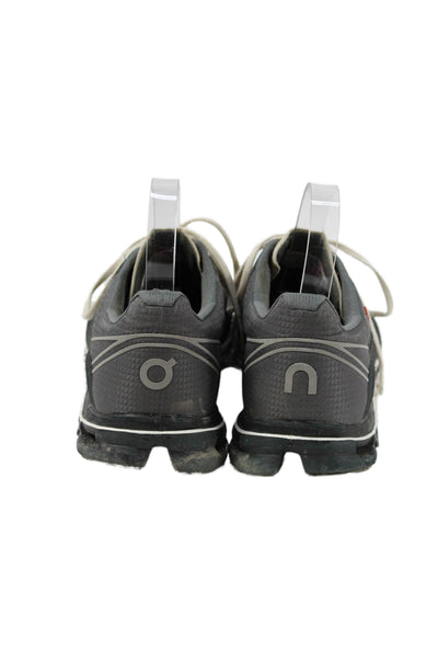 On Cloud Womens Lace Up Knit Low Top Running Sneakers Black Gray Size 8