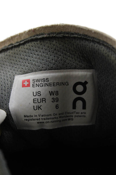 On Cloud Womens Lace Up Knit Low Top Running Sneakers Black Gray Size 8