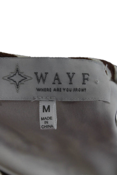 Wayf Women Maxi Dress Brown Rayon Sleeveless Round Neck Button Size M