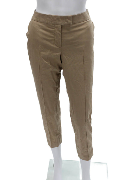 Akris Punto Women Cropped Cotton Pants Beige Zip Size 8