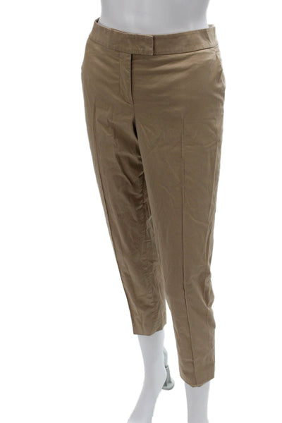 Akris Punto Women Cropped Cotton Pants Beige Zip Size 8