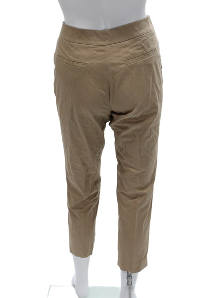 Akris Punto Women Cropped Cotton Pants Beige Zip Size 8