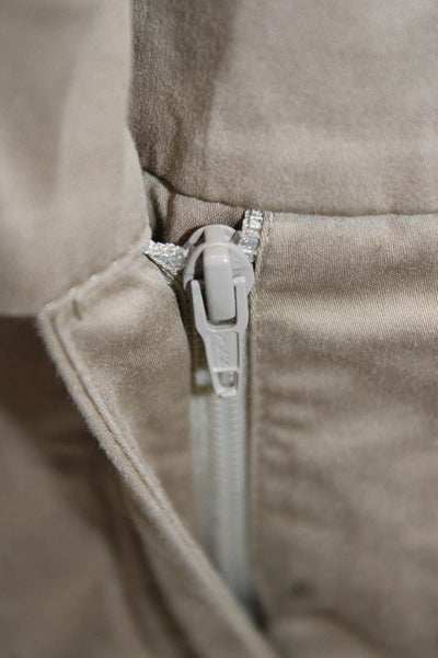 Akris Punto Women Cropped Cotton Pants Beige Zip Size 8