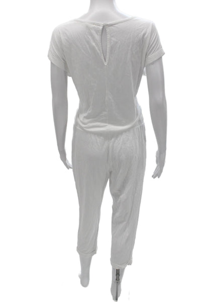 Akris Punto Women Cropped Cotton Pants Beige Zip Size 8