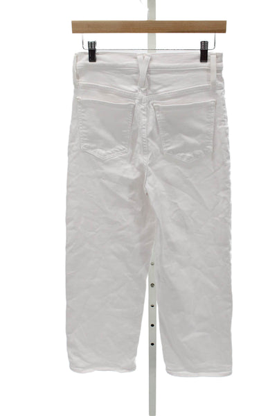 J Crew Womens Straight Jeans White High Rise Cotton Button Size 26