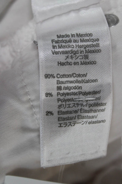 J Crew Womens Straight Jeans White High Rise Cotton Button Size 26