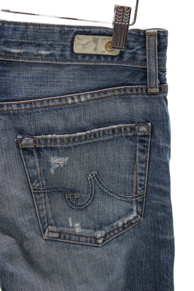 Adriano Goldschmied Unisex Adults Cropped Blue Cotton Mid Rise Jeans Size 27