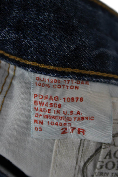 Adriano Goldschmied Unisex Adults Cropped Blue Cotton Mid Rise Jeans Size 27