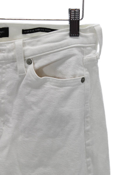Banana Republic Womens Cropped High Rise White Cotton Jeans Size 27