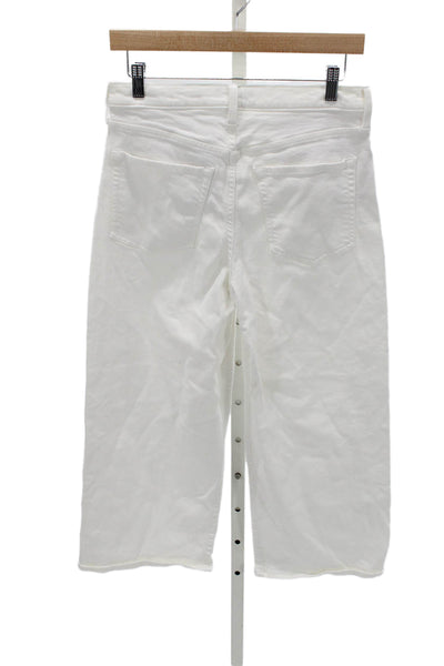 Banana Republic Womens Cropped High Rise White Cotton Jeans Size 27