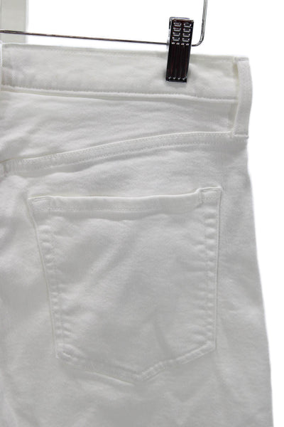 Banana Republic Womens Cropped High Rise White Cotton Jeans Size 27